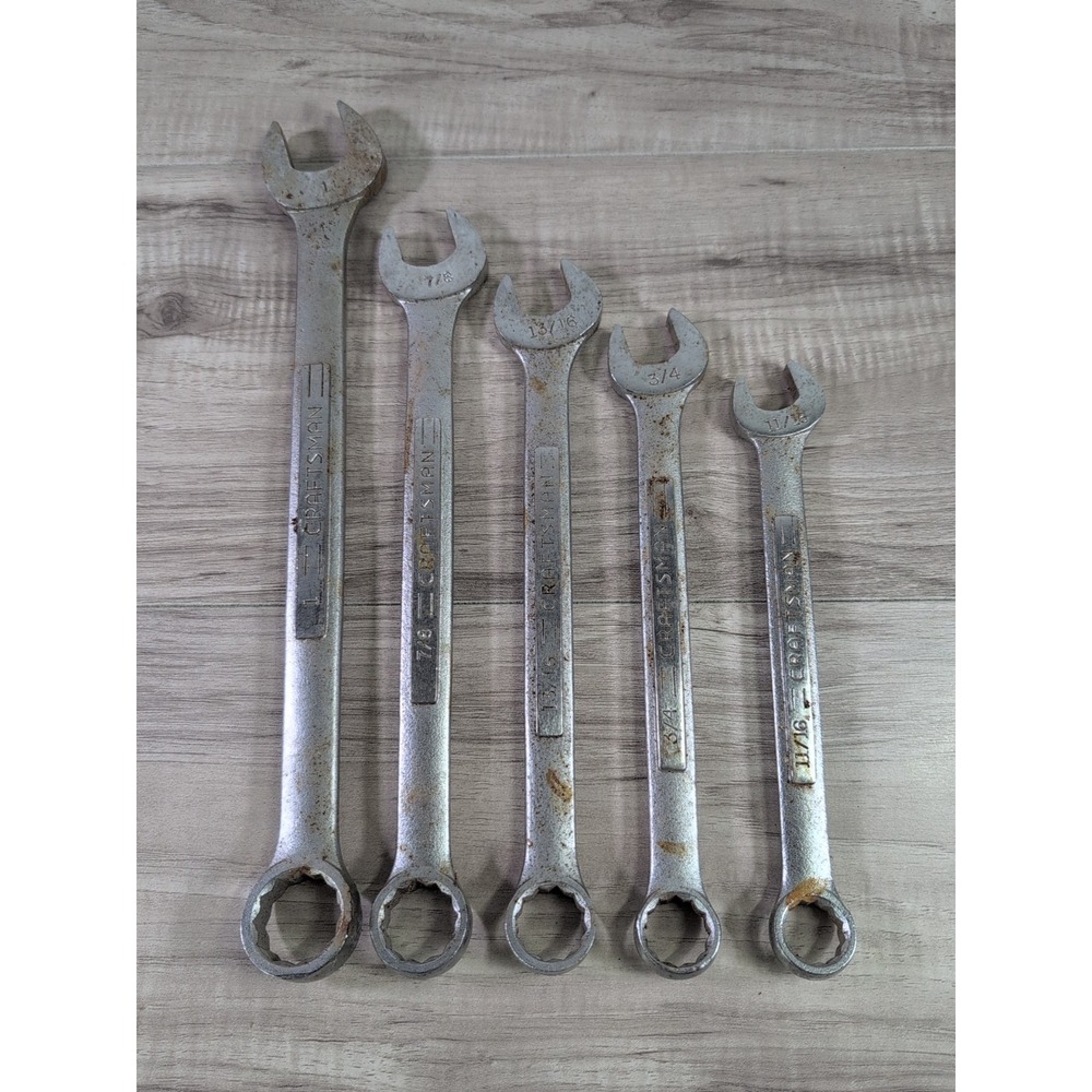 Vintage Craftsman 12pt Wrench Combination Set of 5 -VV- Forged and Made in USA